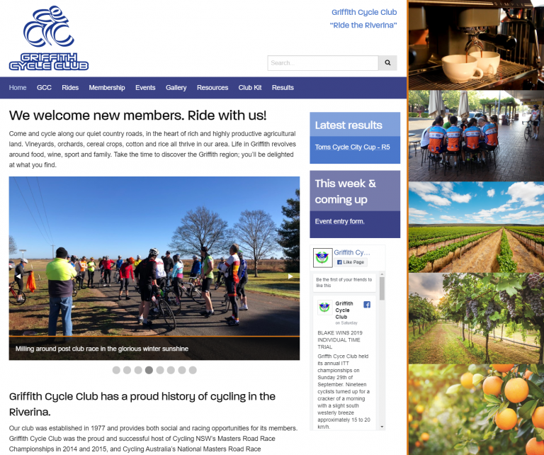 Griffith Cycle Club website